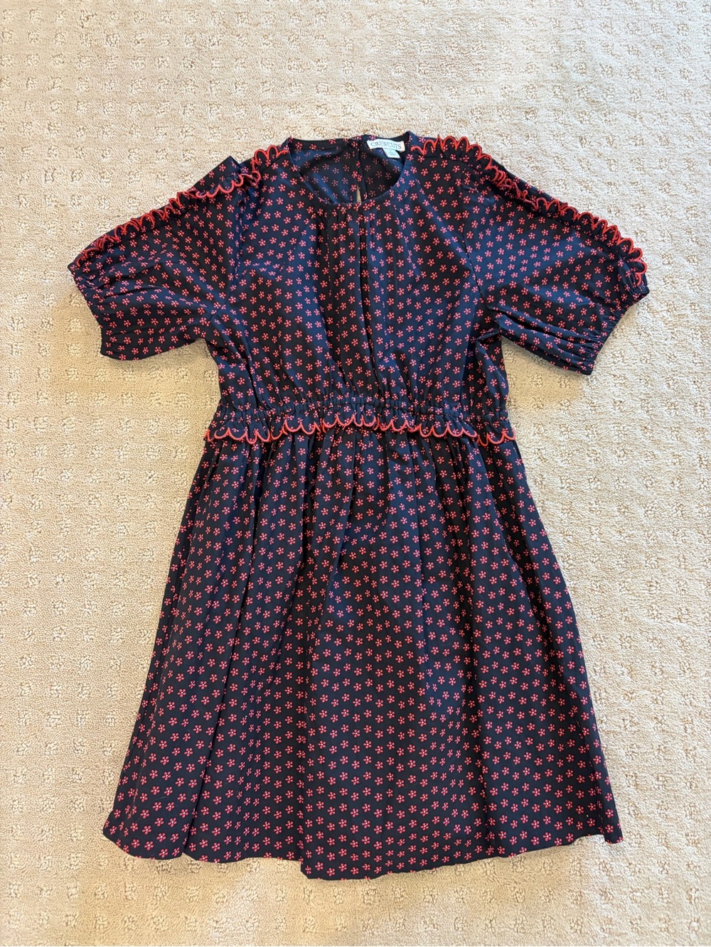 J Crew girls puff-sleeve scallop-trim dress in floral